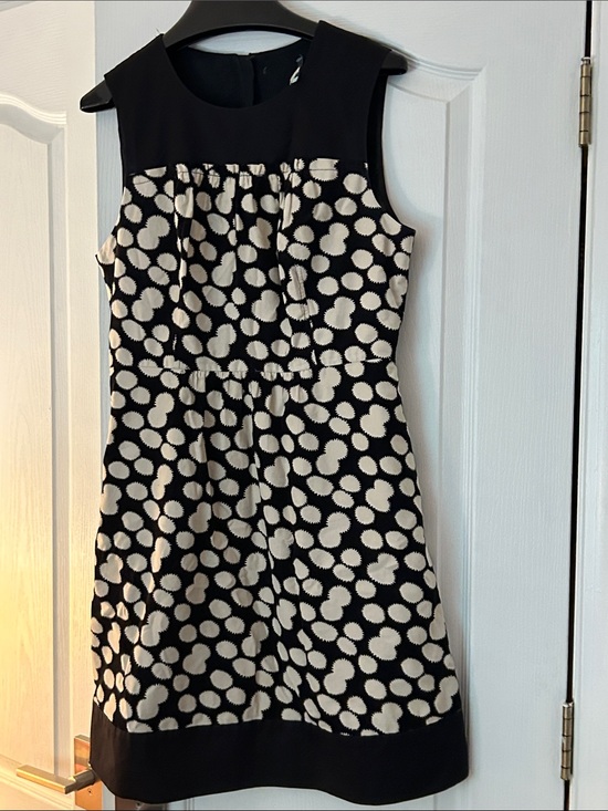 Leifnotes Dresses & Skirts - Vintage Anthropologie Sleeveless Black Mini Dress with Cream Polka Dot Print